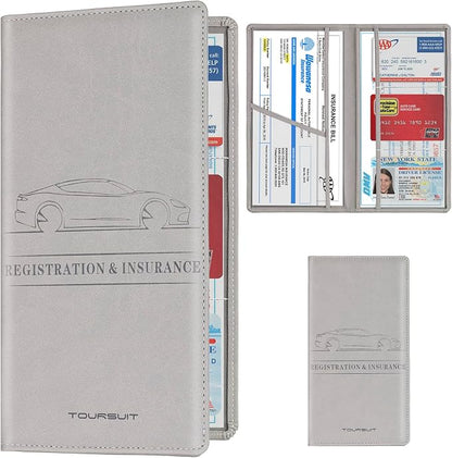 TOURSUIT Car Registration and Insurance Card Holder, Vehicle License Document by TOURSUIT