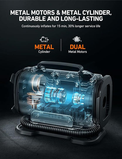 AstroAI Tire Inflator Portable Air Compressor Pump 150PSI 12V DC/110V AC - Image 3