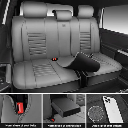 CAR PASS Nappa Leather Car Seat Covers Full Set, Luxury Seat Protector - Image 7