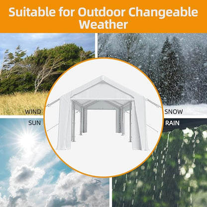 12x20ft Heavy Duty Carport Outdoor Canopy Portable Garage - Image 5