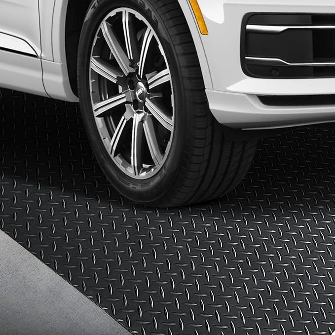 OrangeStar 4 x 10 Ft Garage Floor Mat, Diamond Plate PVC Garage Flooring Roll - Image 7