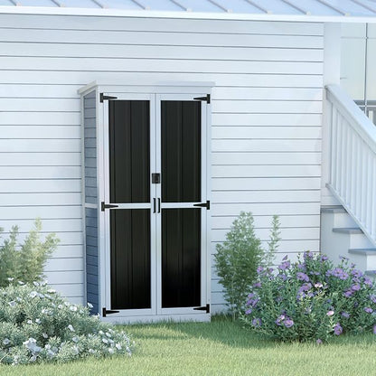 GDLF Outdoor Storage Cabinet Wood & Metal Garden Shed - Image 4