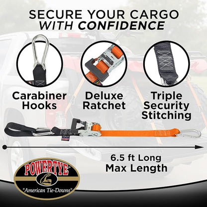 PowerTye - Made in USA - Heavy Duty Ratchet Tie Down Straps - Image 3