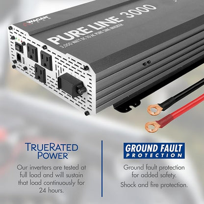 Wagan EL3810 Pure Line 3000 watt Power Inverter 6000 Watt Peak Surge Power DC - Image 5