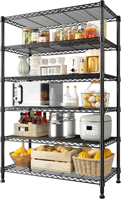 REIBII 71" H Storage Shelves 6 Tier Wire Shelving Unit 1200LBS Metal Shelves by REIBII