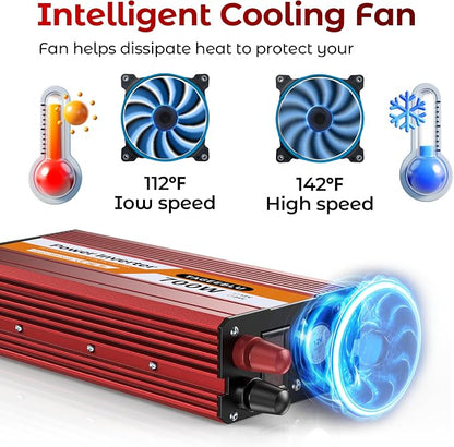 700W Power Inverter, DC 12V to 110V AC Car Inverter - Image 6