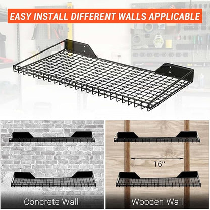 Wallmaster Garage Wall Shelf 2 Pack 23.6"x11.8" Wall Mount Heavy Duty Metal - Image 4