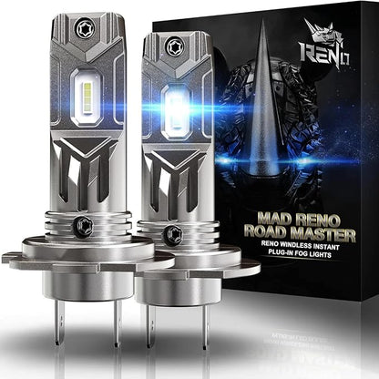 RENO H7 Bulb, H7 Fog Lights Bulbs Fanless In Line Fog Bulb Plug and Play by RENO