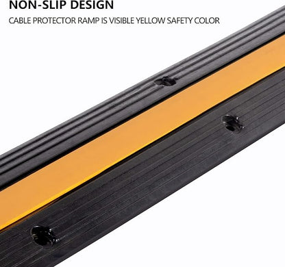 2 Pack Rubber Cable Ramp Hose Cable Protector Ramp 1 Channel 11000Lbs Load - Image 5