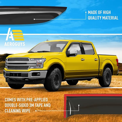Extra Durable Window Deflectors Tape-On Window Visors Rain Guards Fit - Image 6