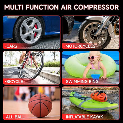 Car Battery Jump Starter with Air Compressor Portable Tire Inflator, 260PSI - Image 4