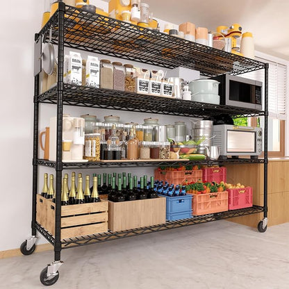 PrimeZone 3 Packs 55.5" W x 24" D x 80" H Heavy Duty Wire Storage Shelves - Image 8