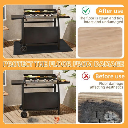 Under Grill Mat for Outdoor Grilling, 70 x 48 inches Double-Sided Fireproof - Image 4