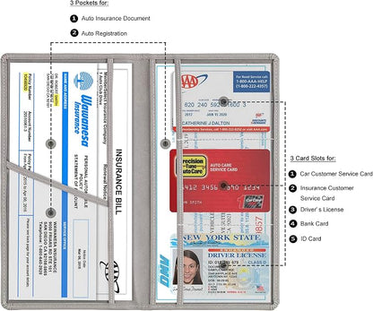 TOURSUIT Car Registration and Insurance Card Holder, Vehicle License Document - Image 2