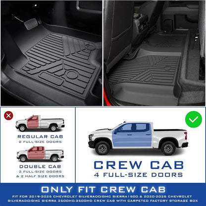 Floor Mats for 2019-2024 2025 Chevy Silverado 1500/GMC Sierra 1500 & 2020-2025 - Image 3