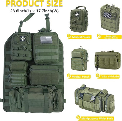 Universal Tactical Seat ​Back Organizer Vehicle Molle Panel Organizer Storage - Image 4