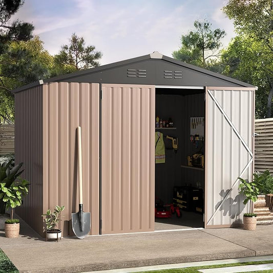 U-MAX 8x6 Storage Sheds & Outdoor Storage, Small Outdoor Storage Garden Outside by U-MAX