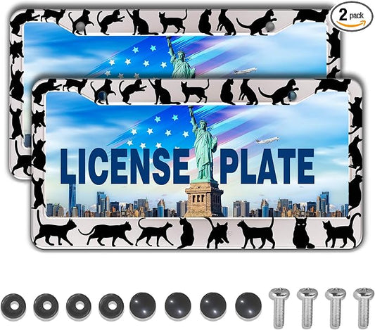 License Plate Frames for Women Black and White License Plate Frame for Men by Unknown