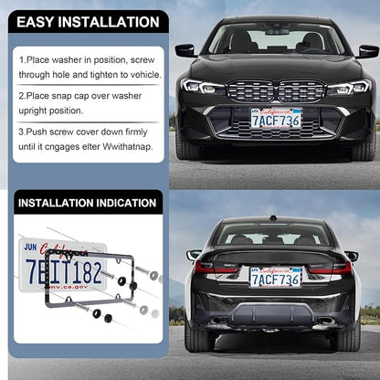 LivTee American Flag License Plate Frames, 4 Holes Stainless Steel License - Image 5