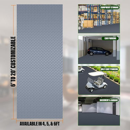 SEAL 4 x 15 Ft Premium Garage Floor Mat, Solid 2.8mm Thick Gray Commercial - Image 2