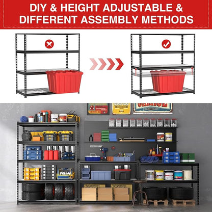 WORKPRO 4000 lbs 5-Tier Metal Shelving Unit, 72”H x 48”W x 24”D, Heavy Duty - Image 5