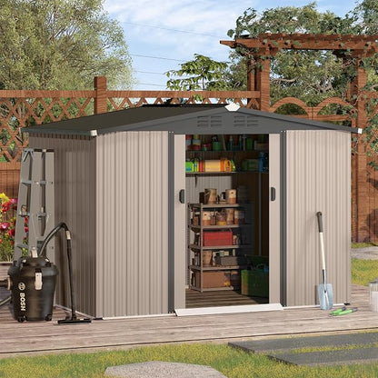 U-MAX 8 x 6 Ft Outdoor Shed, 6x8 Outdoor Storage Metal Cabinet Sheds & Outdoor - Image 2