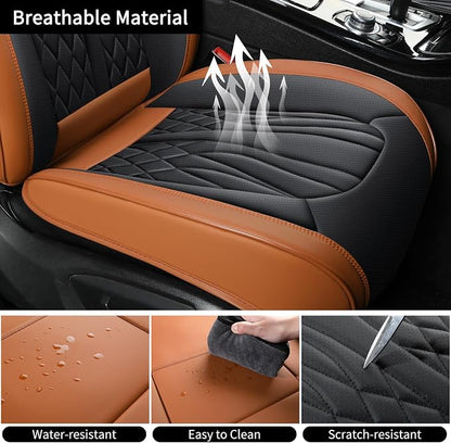 Leather Car Seat Covers, Car Seat Protector Waterproof, Seat Covers Full Set - Image 7