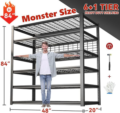 REIBII 84" H Garage Shelving, 6-Tier Storage Shelves Heavy Duty Loads 3500LBS - Image 3