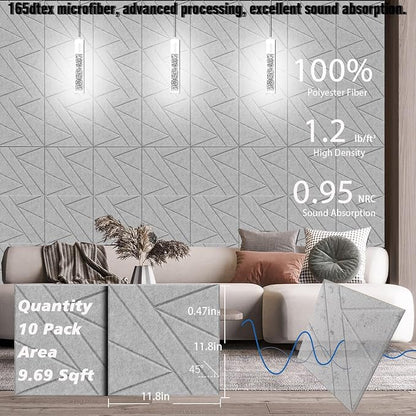 【10 Pack】 Acoustic Panels Self-Adhesive - Image 3
