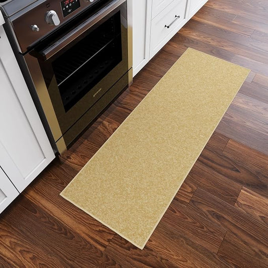 Ottomanson Hallway Runner Rug 2'2" x 6' Non Slip Solid Area Rugs Easy to Clean by Ottomanson