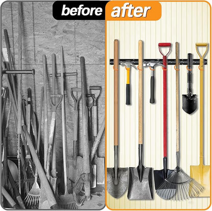 3-H 6×16" All Metal Garden Tool Organizer Wall Mount, Broom Holder Wall Mount - Image 6