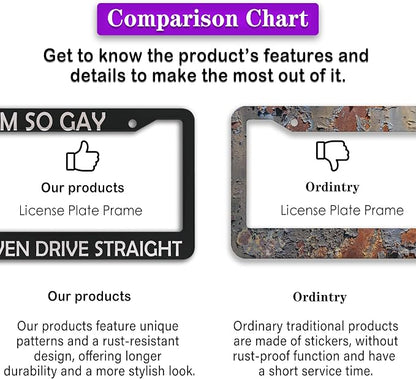 License Plate Frames Black and White Front License Plate Bracket I'm So Gay I - Image 6