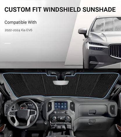 Windshield Sun Shade for Kia EV6 2022-2024, Front Window Sunshade Shield - Image 2