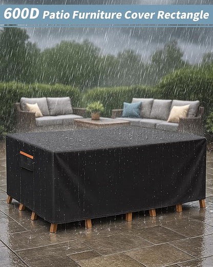 Outdoor Waterproof Furniture Cover, 76W x 54L x 28H inches Heavy Duty 600D - Image 2