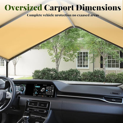Carport, 10‘ x 20’ Heavy Duty Portable Garage All-Season Car Canopy w/Removable - Image 7