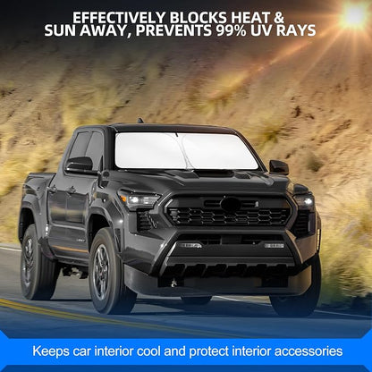 Windshield Sun Shade for Toyo-ta Tacoma 2016-2025 2026 Foldable Sunshade Custom - Image 7