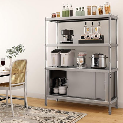 YITAHOME Stainless Steel Shelves 4 Tier, NSF Heavy Duty Floor Mount Shelving - Image 5