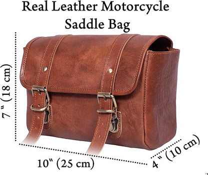 Genuine Leather Large Capacity Saddle Bag - Image 5