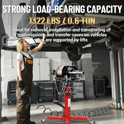 Transmission Jack with 2 Stage Hydraulic Ram, 1322 LBS Hydraulic Telescoping - Image 4