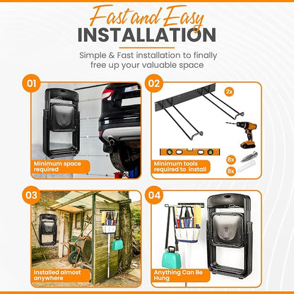 Heavy Duty Folding Chair & Tool Rack – Wall Mount Organizer - Image 7