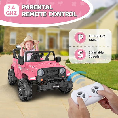 12V Ride On Truck Car with Remote Control, Kids Electric Vehicles with - Image 3