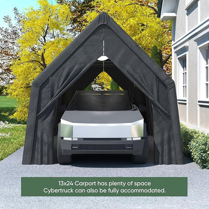 13 x 24 FT Carport, Heavy Duty Car Port Outdoor UV Garage - Image 3