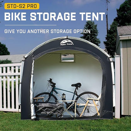 Happy Travel Bike Storage Shed Tent, Outdoor Portable Bicycle Storage Sheds - Image 5