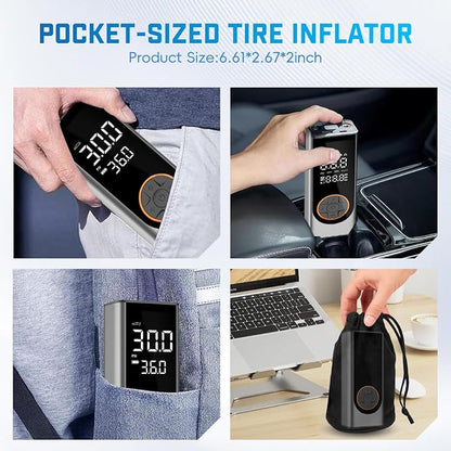 Tire Inflator Portable Air Compressor, 150PSI Cordless Air Pump - Image 8