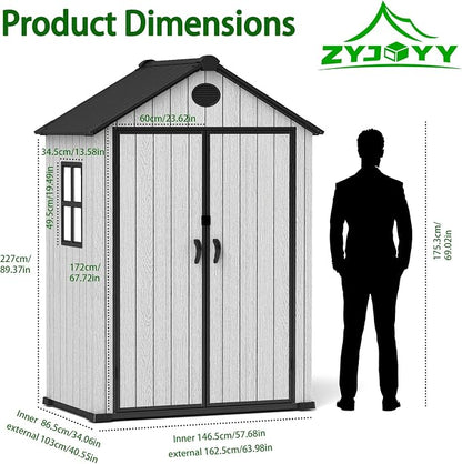 6 x 4 FT Shed Resin Outdoor Storage shed, 230 cuft Plastic Shed - Image 2