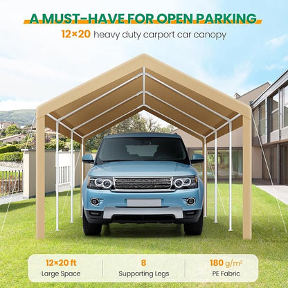 COBIZI Carport Canopy 12x20 Heavy Duty Car Tent Garage, Galvanized Frame Car - Image 2