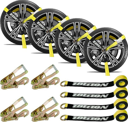 4 Pack Car Tie Down Straps for Trailers by IBITION