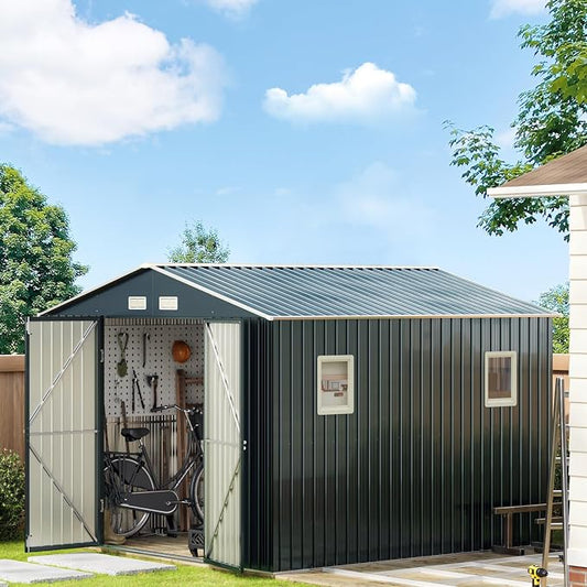 10X10FT Outdoor Steel Storage Shed by MISTMO