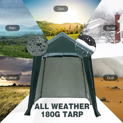 ERGOMASTER 6 Ft x 8 Ft Outdoor Carport Storage Shelter Metal Frame and - Image 3