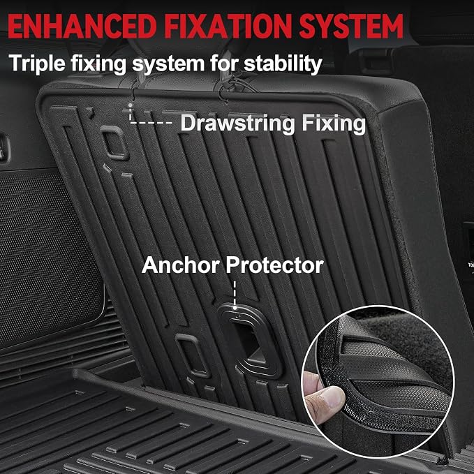 Floor Mats for 2020-2024 2025 Ford Explorer, All Weather TPE Floor Mat Cargo - Image 7
